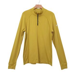 Fabletics The Training Day 1/4 Zip Pullover Mens Medium Green Thumbhole Athletic